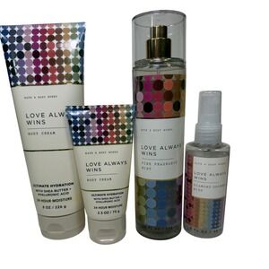 Bath & Body Works Love Always Wins 4pc Set Body Creams, Mist & Shimmer Discont.